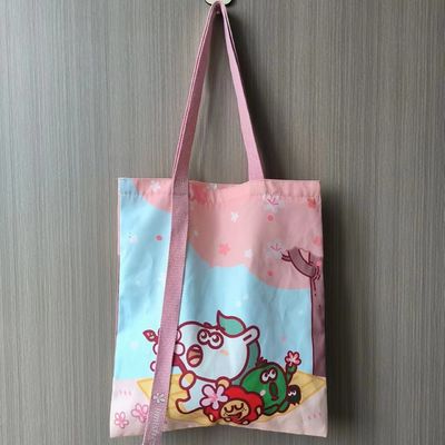 Logotipo impreso a medida Bolsas de algodón de lona para mujeres con estilo de bucle suave y tamaño medio