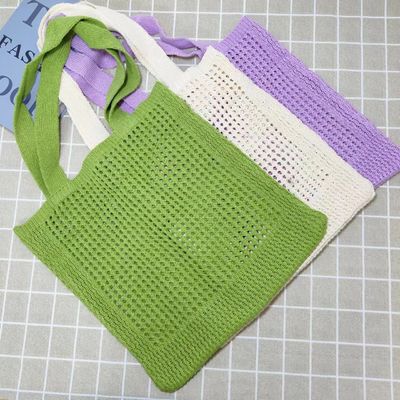 Logotipo de bordado personalizado de algodón crochet Summer Lady Beach Bag para aventuras de la vida cotidiana