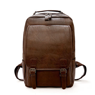 20-37 Litros de capacidad Mochila con mochila suave para el hombre Bolso de trabajo de cuero y bolso escolar