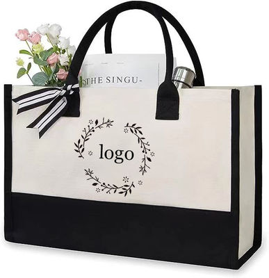 Bolsas de compras de color personalizado Bolsa de lona de tote grande con carta de diseño personalizada