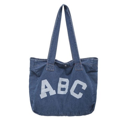 Bolsa de playa tejida de denim con estilo de bucle suave y aceptación OEM / ODM