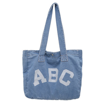 Bolsa de playa tejida de denim con estilo de bucle suave y aceptación OEM / ODM