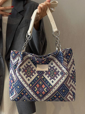 Imprimir patrón Imprimir lienzo bolsa de compras bolsa de tapiz de toque duradero para la promoción