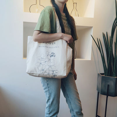 Bolso de compras de lienzo de color personalizado con y patrón impreso