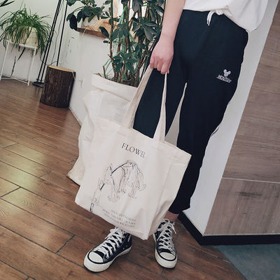 Bolso de compras de lienzo de color personalizado con y patrón impreso