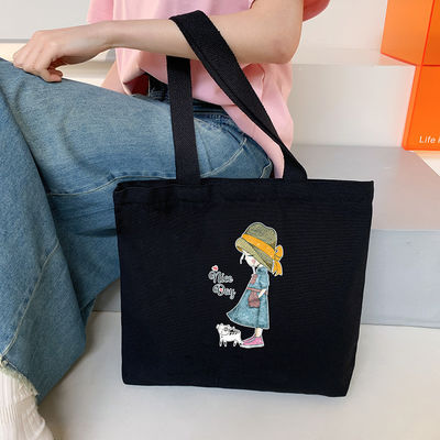 El más nuevo estilo de moda personalizado Logotipo de algodón de lona bolsa de bolsa con cremallera promoción