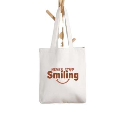 Vida diaria Logotipo impreso a medida Bolso de algodón de lona de bolsa plegable de compras reutilizable