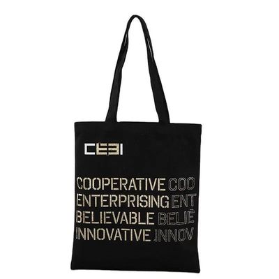 Bolso de algodón orgánico impreso Bolso de bolsa de algodón grande reutilizable con logotipo personalizado
