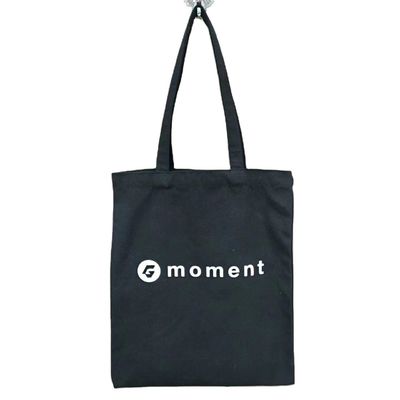 Bolsa de publicidad reutilizable de tamaño reciclado personalizado Tejido de muselina negra para publicidad
