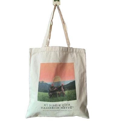 Regalos de logotipo impreso personalizado de algodón duradero de lienzo de compras de bolso con color personalizado