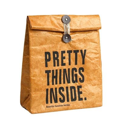 Bolso térmico de papel Dupont marrón para refrigerador de comida aislado Durable y resistente al agua