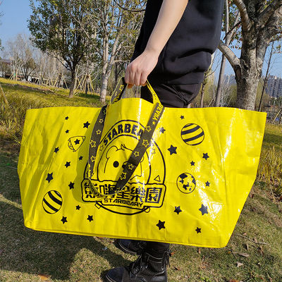Bolsa de compras laminada de tejido PP ecológica personalizada con material reciclado