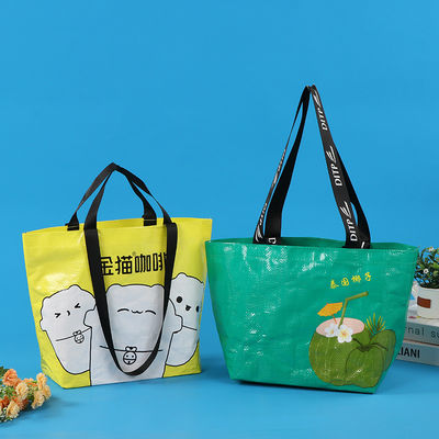 Bolsa de compras laminada de tejido PP ecológica personalizada con material reciclado