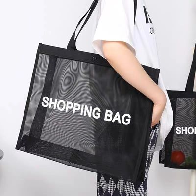 Logotipo personalizado Almacenamiento reutilizable Mercado de comestibles Envío Reciclado Bolso de bolsa de malla de playa