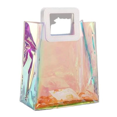 Bolsa de plástico de PVC de uso repetido con láser transparente para entusiastas de la bolsa de playa