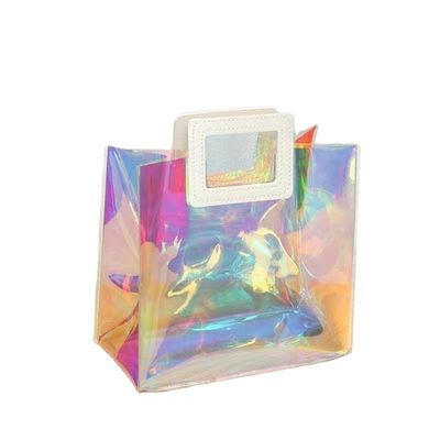 Bolsa de plástico de PVC de uso repetido con láser transparente para entusiastas de la bolsa de playa