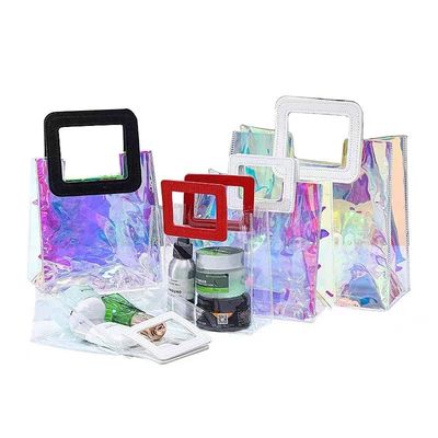 Bolsa de plástico de PVC de uso repetido con láser transparente para entusiastas de la bolsa de playa