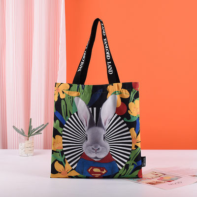 Bolsas de toque de sublimación Logotipo personalizado impreso para bolsas de lona de gran capacidad reutilizables