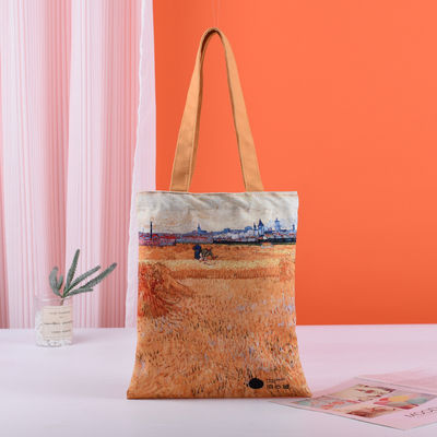 Bolsas de toque de sublimación Logotipo personalizado impreso para bolsas de lona de gran capacidad reutilizables