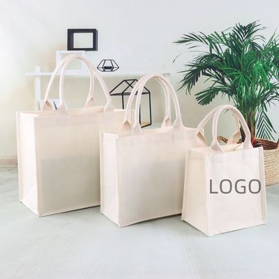 Outlet Blank Plain Logotipo personalizado Impresión de lienzo Bolsas de algodón para la vida escolar diaria