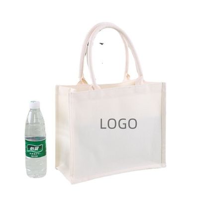 Outlet Blank Plain Logotipo personalizado Impresión de lienzo Bolsas de algodón para la vida escolar diaria