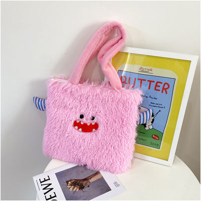 Bolso de compras Plush Tote Logotipo personalizado Imprimir bolso de mujer para la promoción de regalos navideños