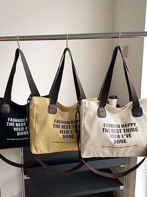 Carta de la vida escolar diaria Imprimir bolsa de algodón para mujeres bolsa de compras de lienzo
