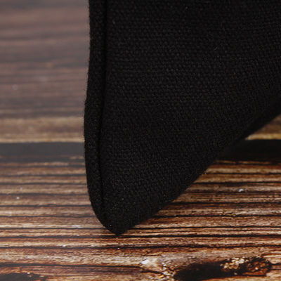 Bolso de algodón de lona de color negro ecológico con logotipo impreso personalizado