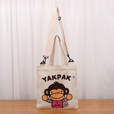 Estilo manejable Eco-amigable Logotipo impreso a medida de lona de tela Bolsa de compras de tela Bolsas de algodón