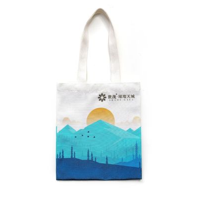 Logotipo personalizado Impreso Bolsas de Tote de lona en Negro Rojo Rosa Azul Púrpura Para Reutilizar