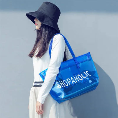 Logotipo personalizado Bolsa de plástico de PVC transparente de alta transparencia para publicidad impermeable