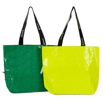 Bolsas de compras laminadas de tejido PP ecológicas con logotipo personalizado