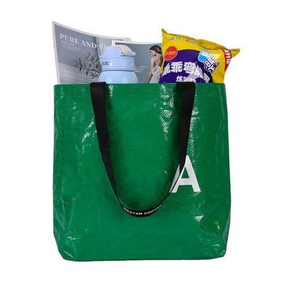 Bolsas de compras laminadas de tejido PP ecológicas con logotipo personalizado