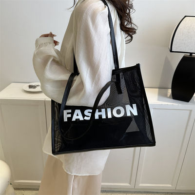 Bolso de compra ecológico personalizado Diseño personalizado con logotipo Bolso de playa de toque de malla de nylon reutilizable