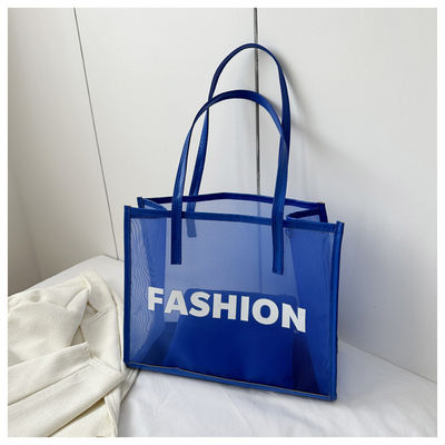Bolso de compra ecológico personalizado Diseño personalizado con logotipo Bolso de playa de toque de malla de nylon reutilizable