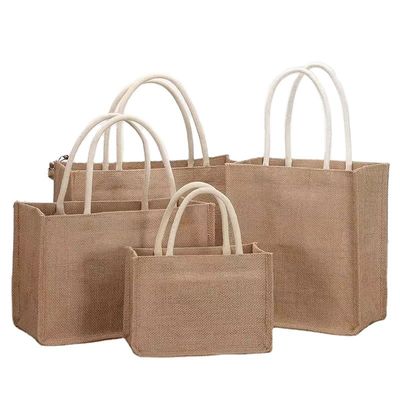 Regalos Bolsa de compras con logotipo personalizado en juto de enchufe natural ecológico para toque reutilizable