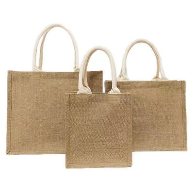 Regalos Bolsa de compras con logotipo personalizado en juto de enchufe natural ecológico para toque reutilizable