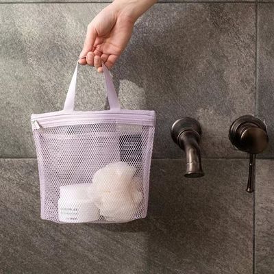 Bolsa de ropa de baño de malla personalizada de peso ligero Bolsa de red de malla de nylon pequeña para almacenamiento en el baño