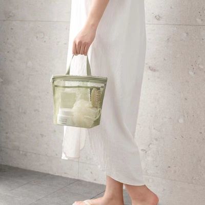Bolsa de ropa de baño de malla personalizada de peso ligero Bolsa de red de malla de nylon pequeña para almacenamiento en el baño