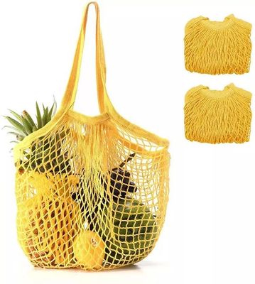 Logotipo personalizado Eco Organic Cotton Mesh Net Bolsa de compras reutilizable para alimentos de frutas y verduras