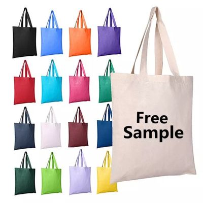 Logotipo personalizado Recicla Eco Canvas Bolsa de regalo Bolsa de playa Bolsa de lienzo Bolsa de comestibles OEM / ODM