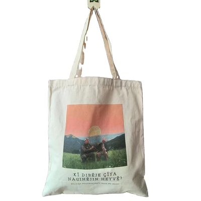 Bolsas de algodón reutilizables de canvas de compras personalizadas de tamaño medio con diseño ecológico