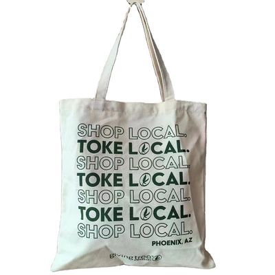 Bolsas de algodón reutilizables de canvas de compras personalizadas de tamaño medio con diseño ecológico