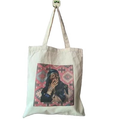 Bolso de toque de lienzo de color personalizado con impresión personalizada y estilo manipulado