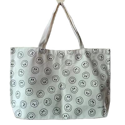 Reutilizable Impreso a medida Eco reciclado de algodón orgánico simple de lona bolsa de toque con logotipo