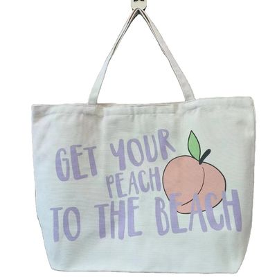 Reutilizable Impreso a medida Eco reciclado de algodón orgánico simple de lona bolsa de toque con logotipo