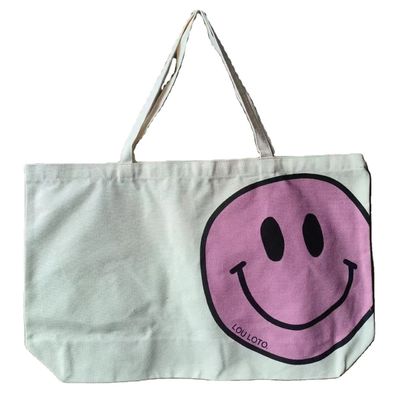 Reciclado tamaño de logotipo personalizado ecológico ecológico orgánico plano en blanco Calico algodón lienzo bolsa de toque