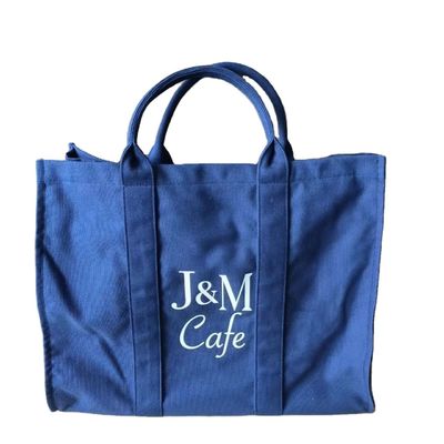 Bolso de lienzo de logotipo personalizado de gran capacidad con hombro único para compras de tamaño mediano