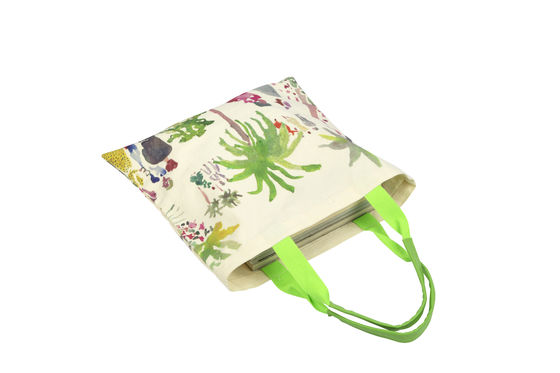 Tejido lienzo ecológico amigable reutilizable de diseño bolsa de compras con logotipo personalizado impreso