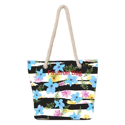 Largo de lona simple reutilizable bolsa de compras bolsa de playa con el último estilo de moda